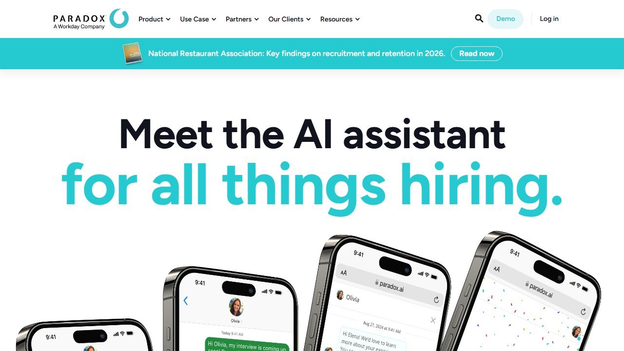 Paradox Olivia conversational recruiting AI homepage