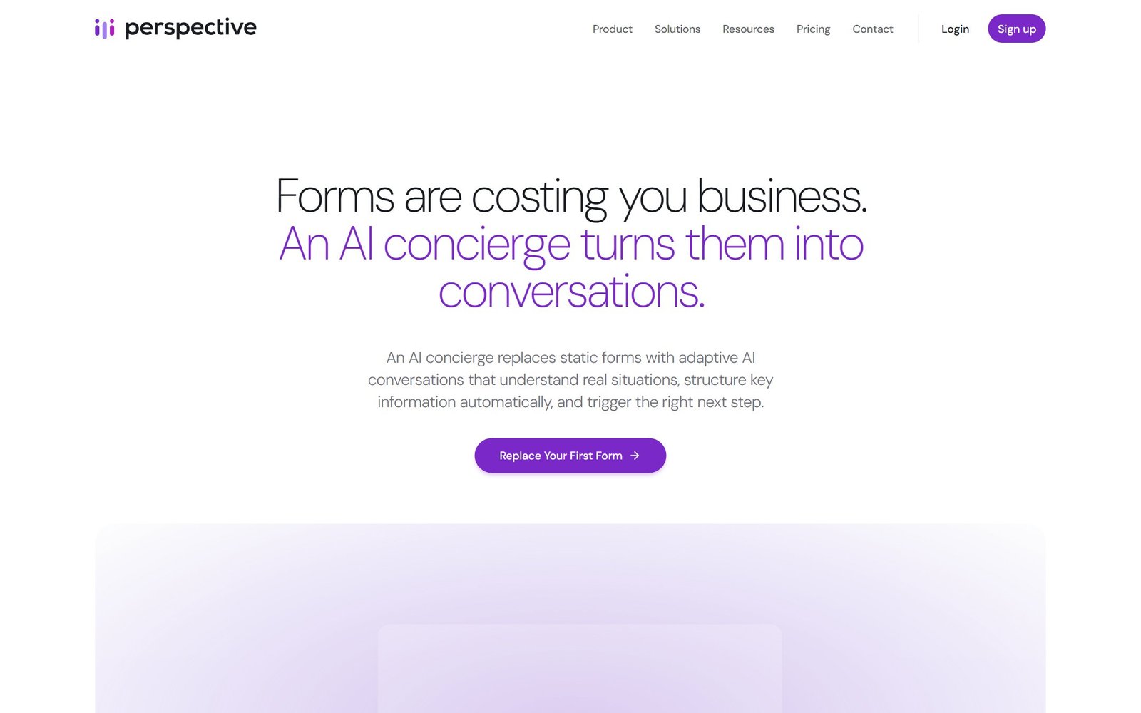 Perspective AI homepage