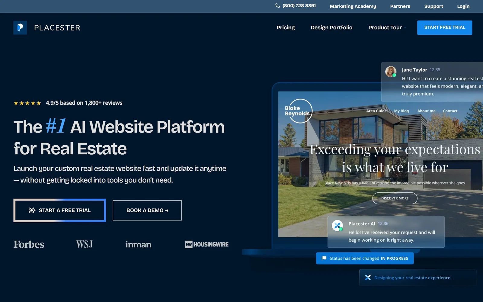 Placester homepage