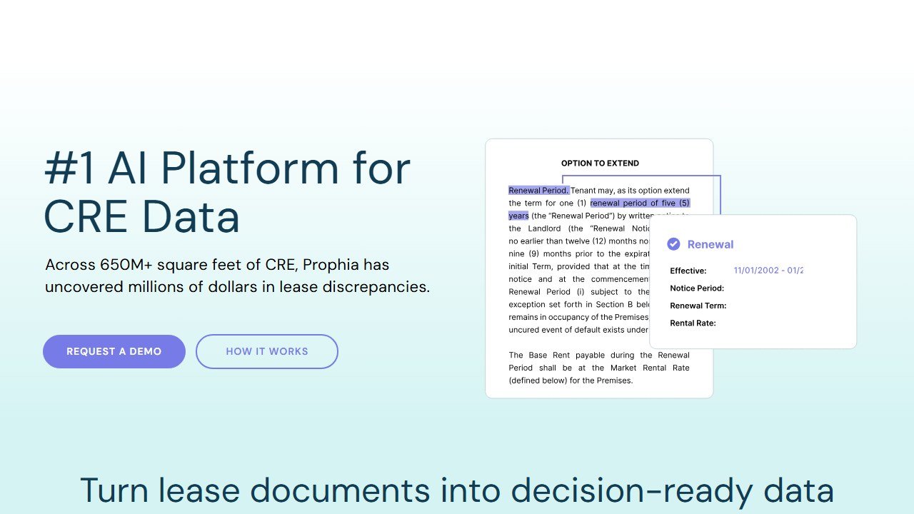 Prophia homepage screenshot