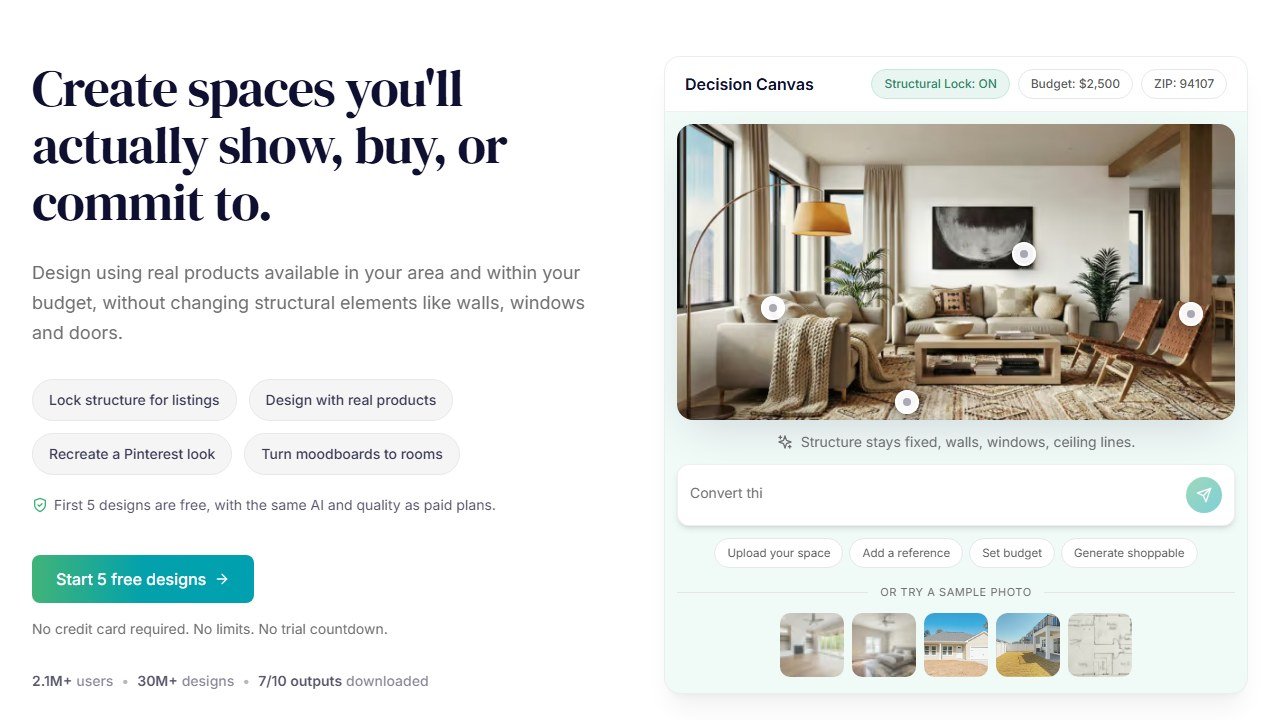 REimagineHome homepage screenshot