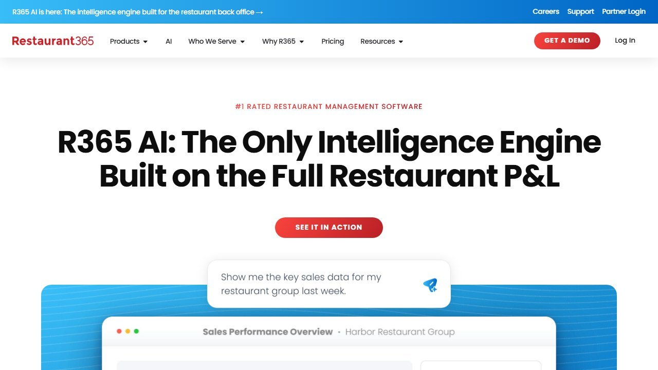 Restaurant365 restaurant accounting and back-office homepage
