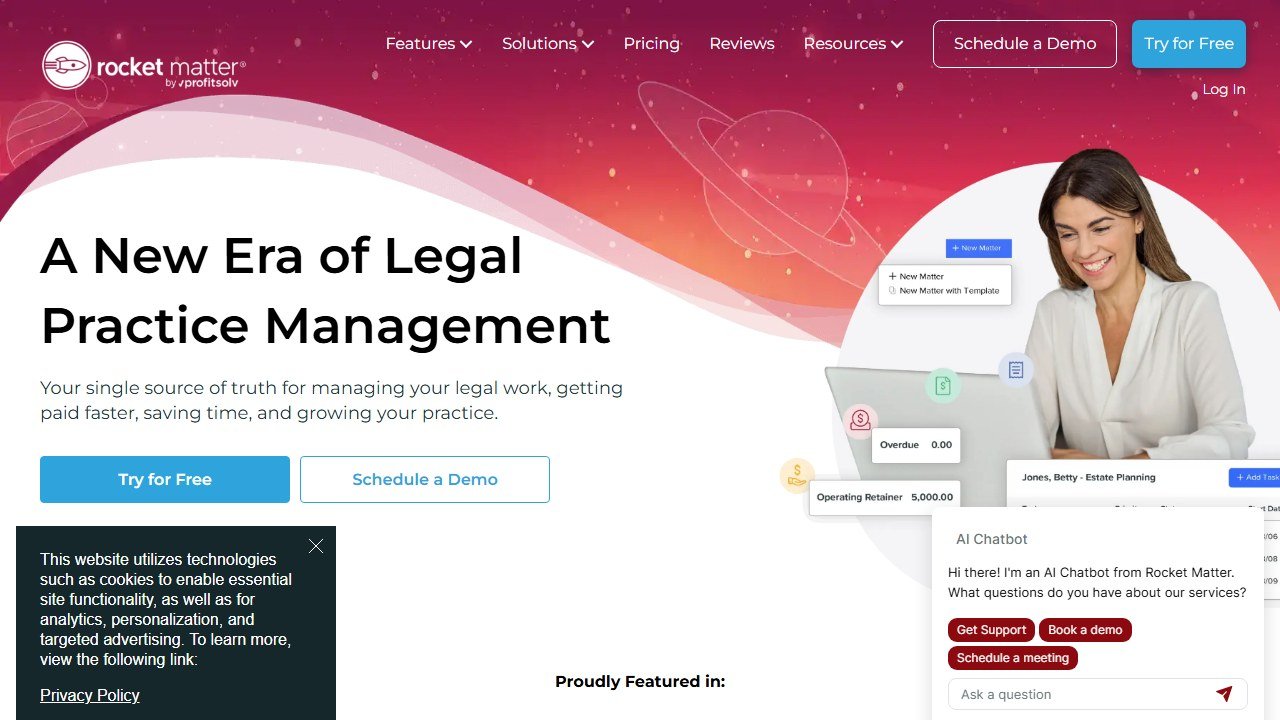 Rocket Matter legal billing and practice management homepage