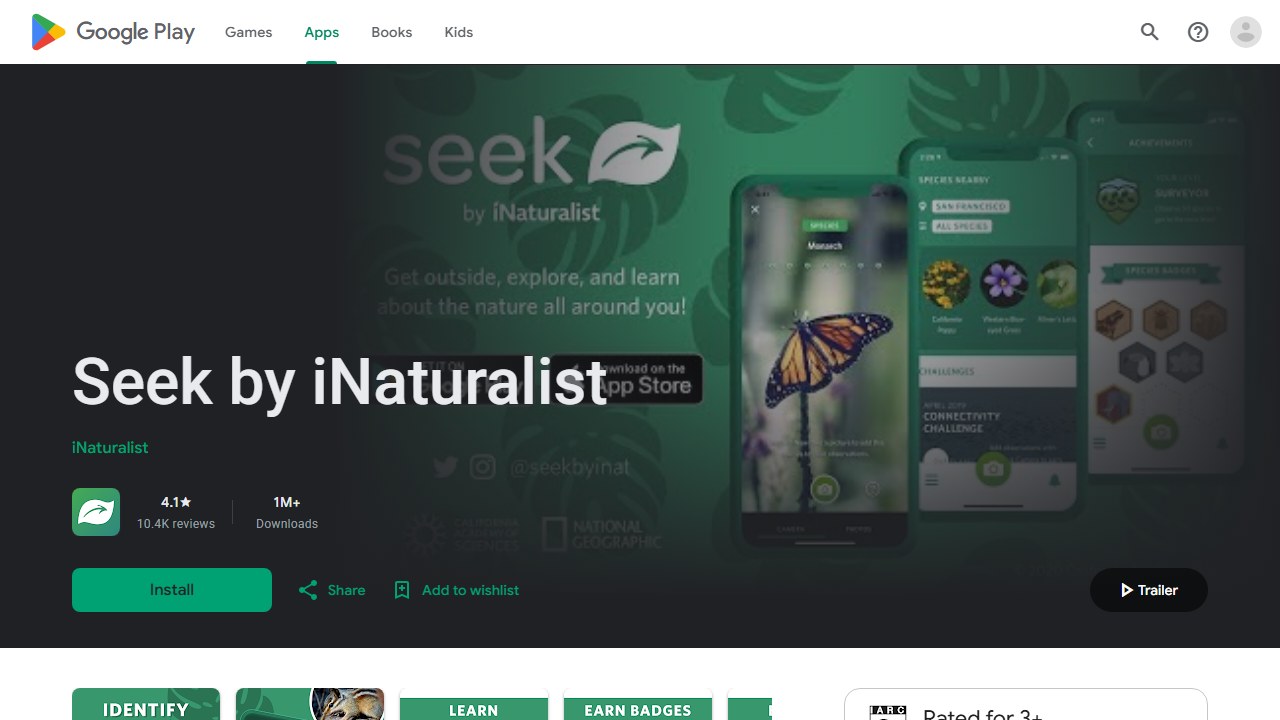 Seek by iNaturalist app page