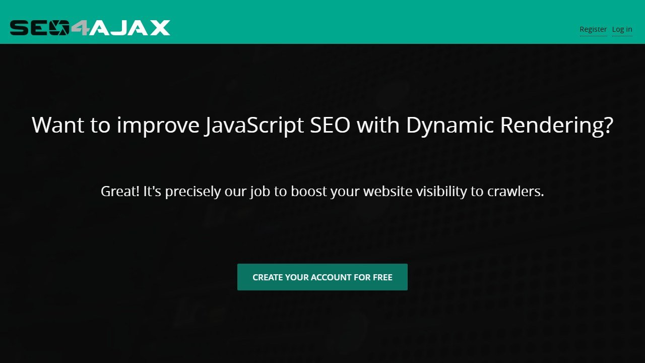 SEO4Ajax dynamic rendering service homepage