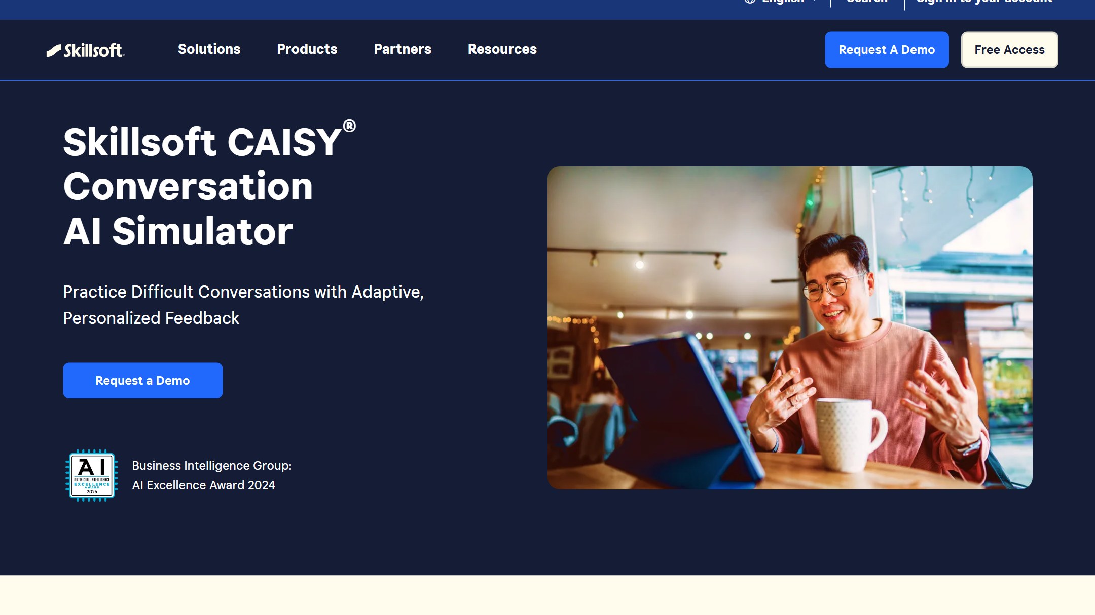 Skillsoft CAISY Conversation AI Simulator product page