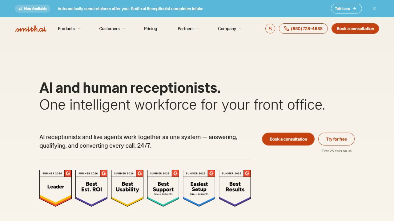 Smith.ai homepage