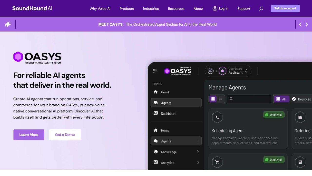 SoundHound voice AI platform homepage