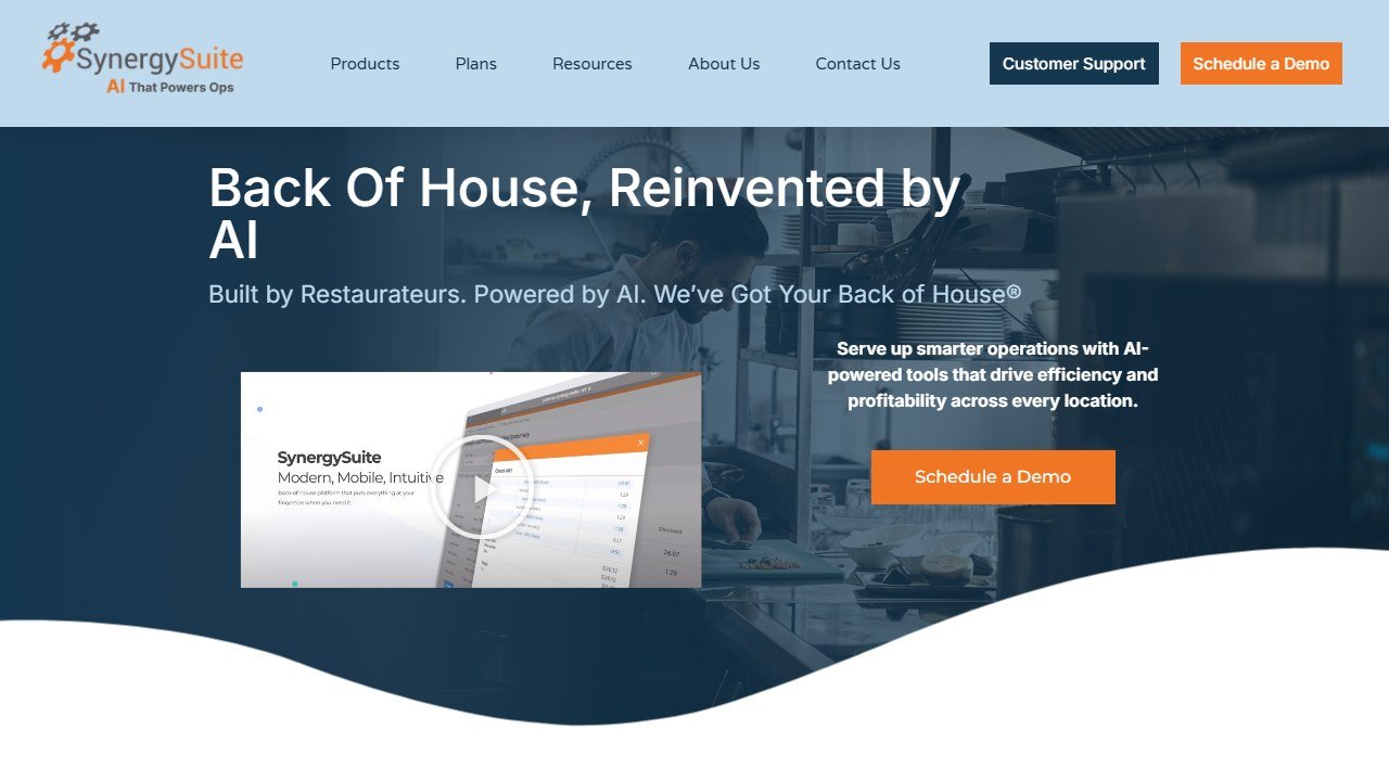 SynergySuite restaurant back-office software homepage