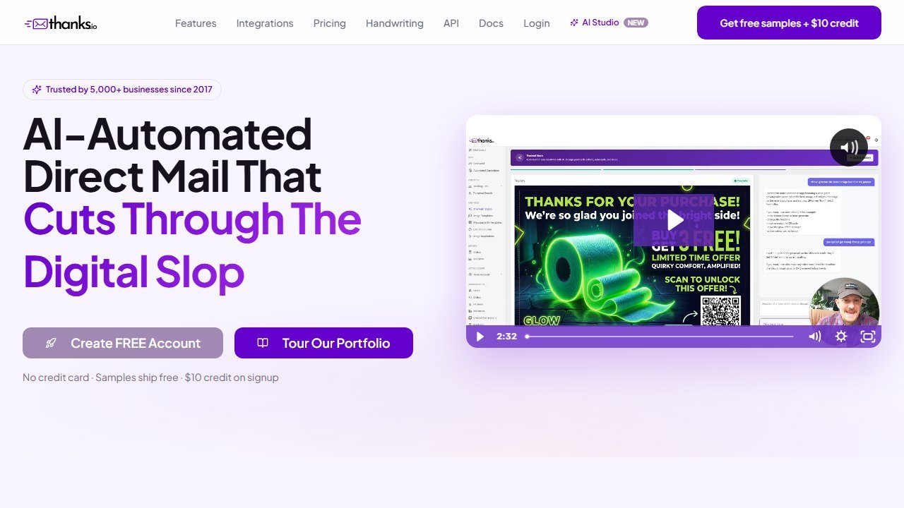Thanks.io homepage
