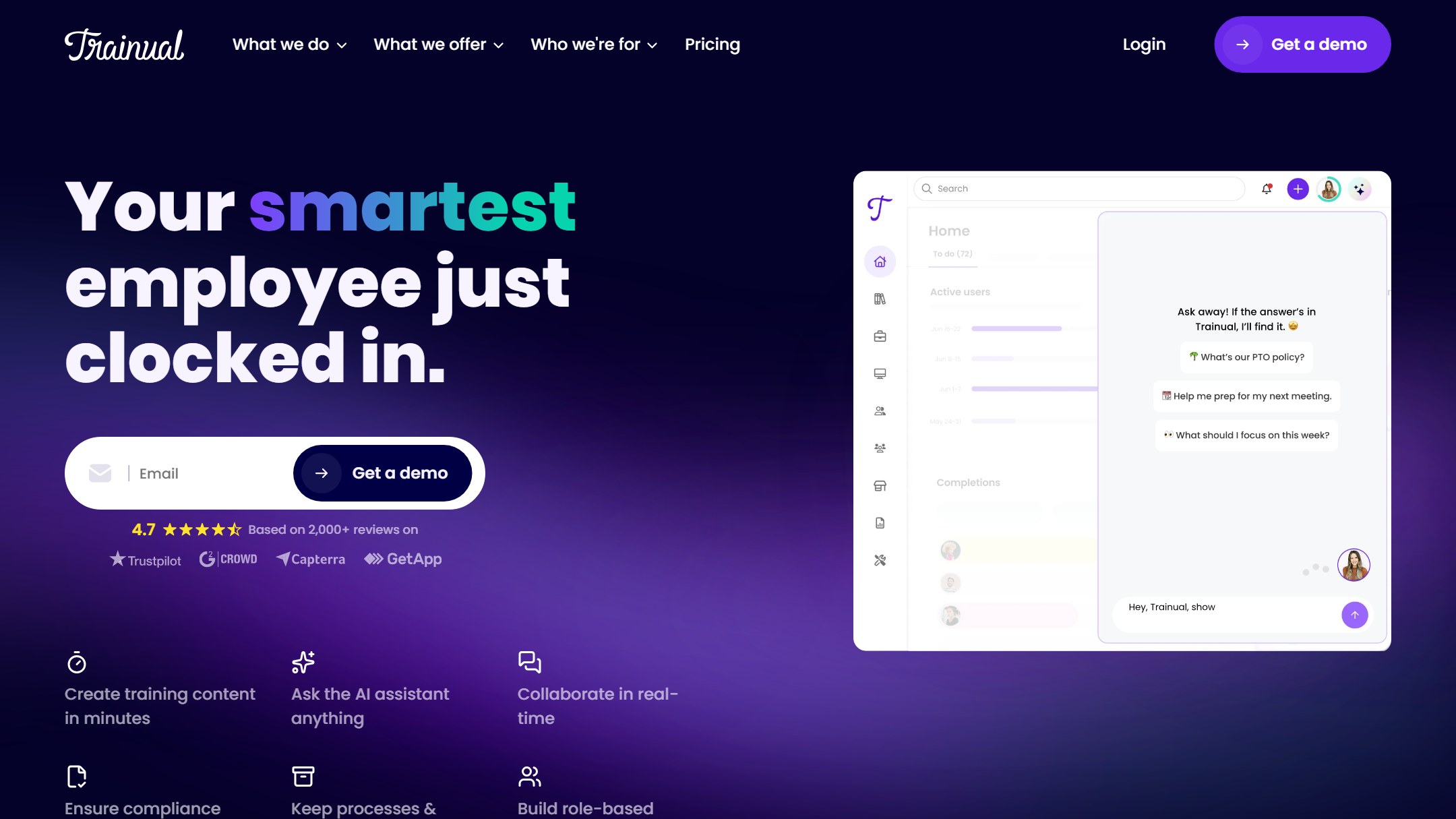 Trainual homepage showing its process documentation and onboarding platform