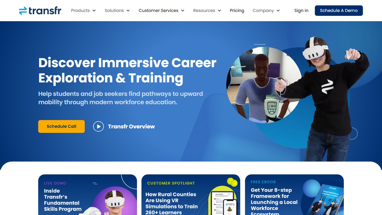 Transfr homepage