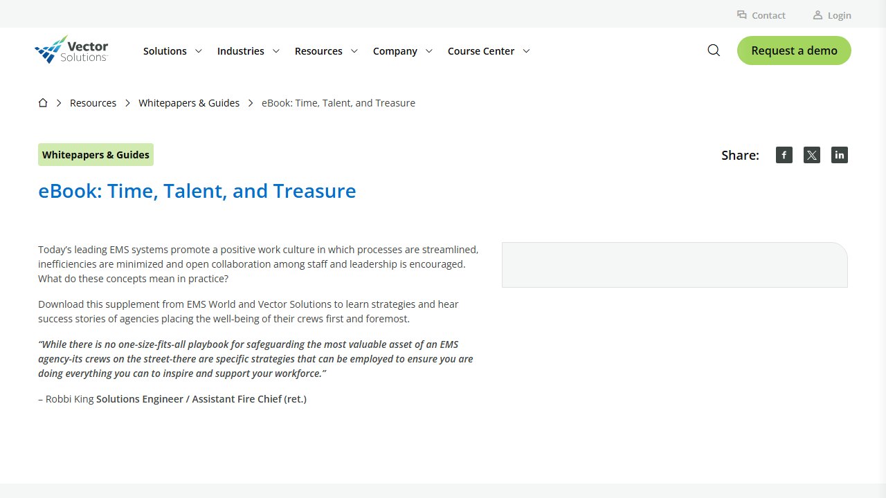 Vector Solutions homepage