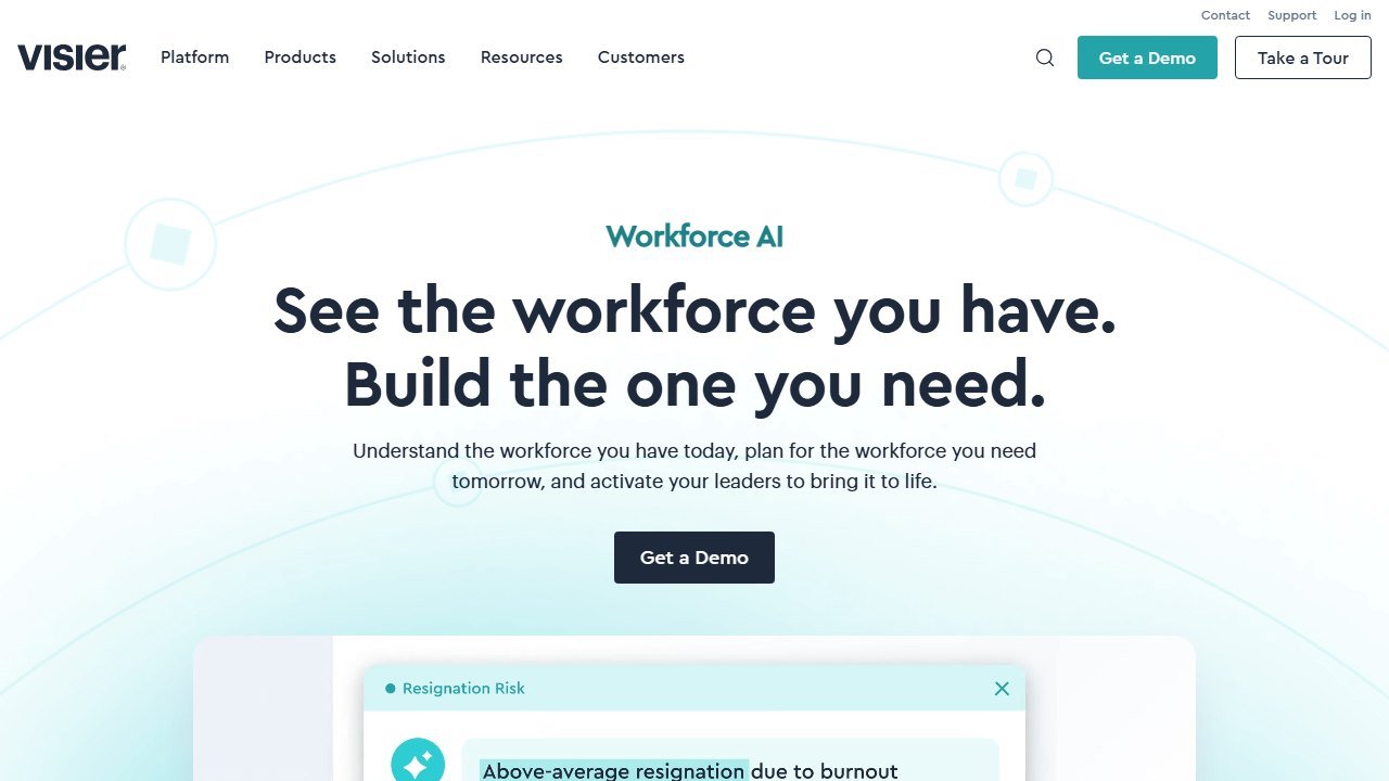 Visier homepage