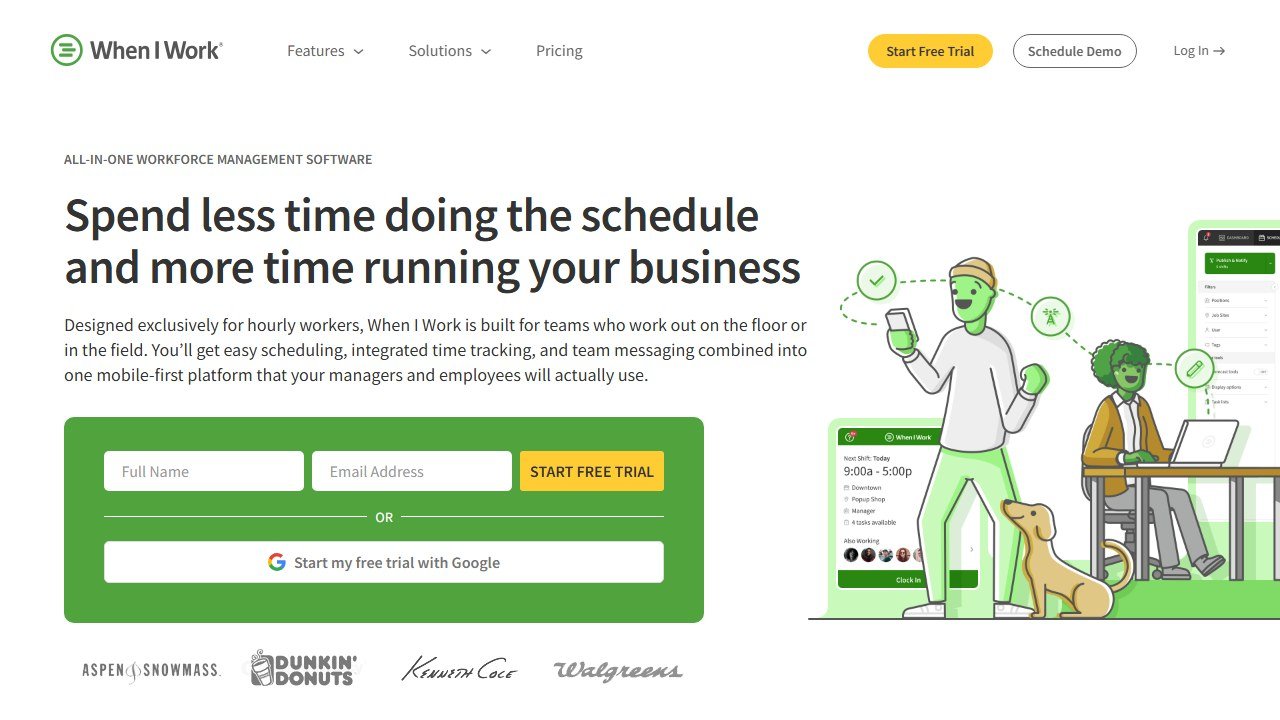When I Work scheduling software homepage