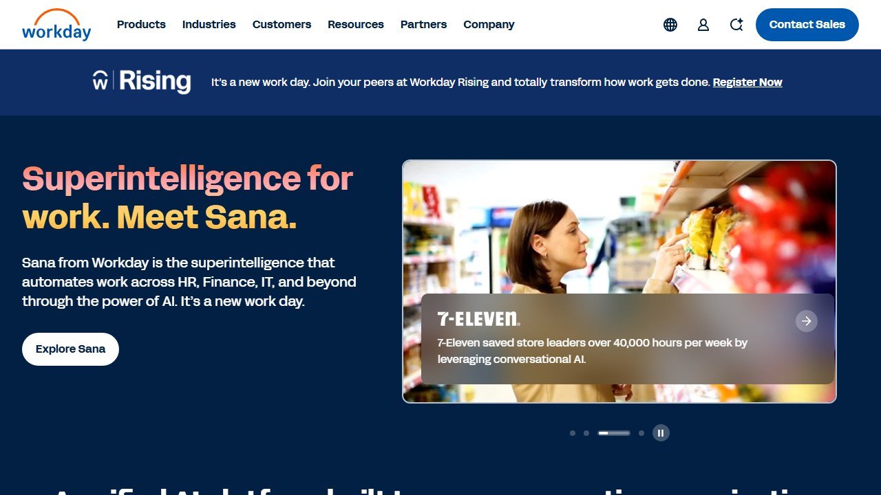Workday enterprise HCM platform homepage