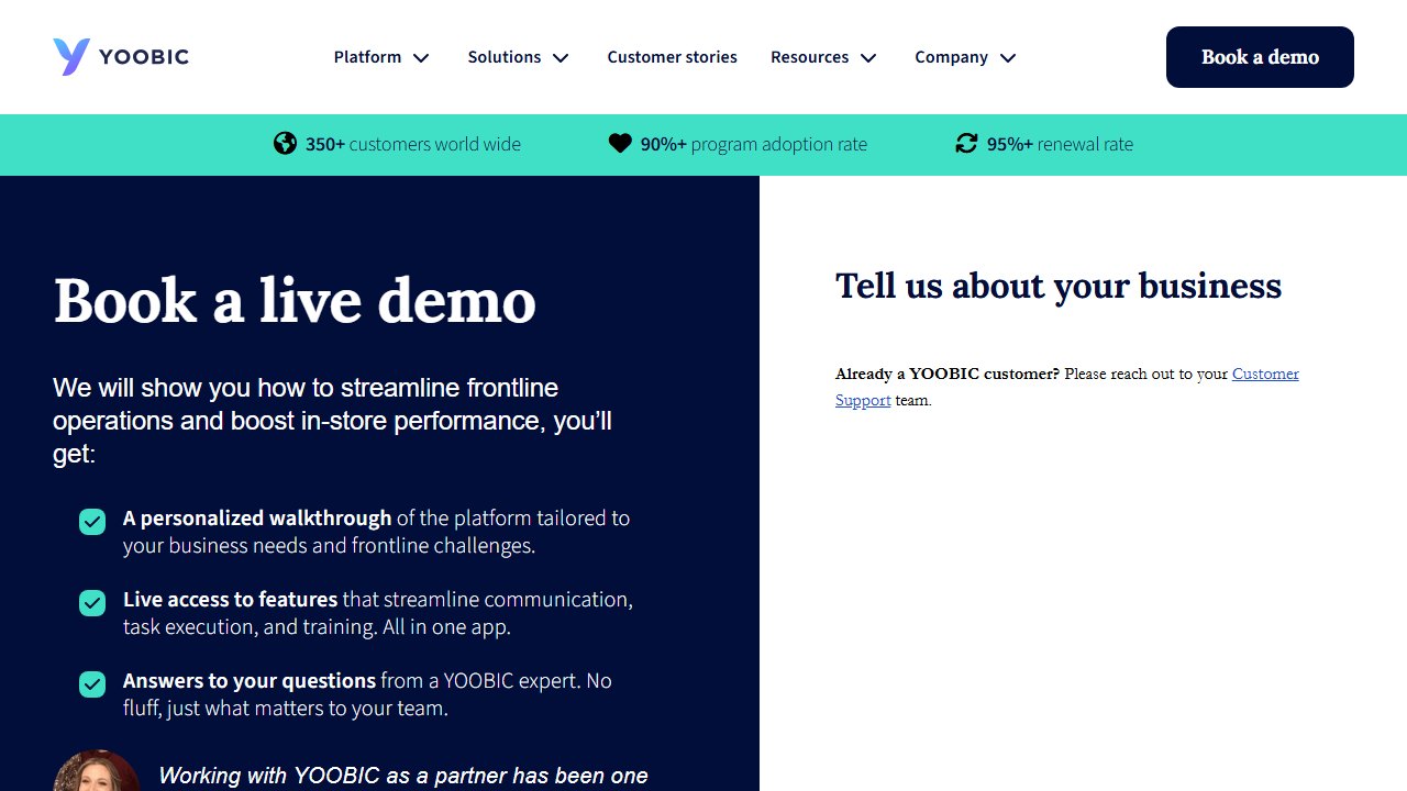 YOOBIC homepage