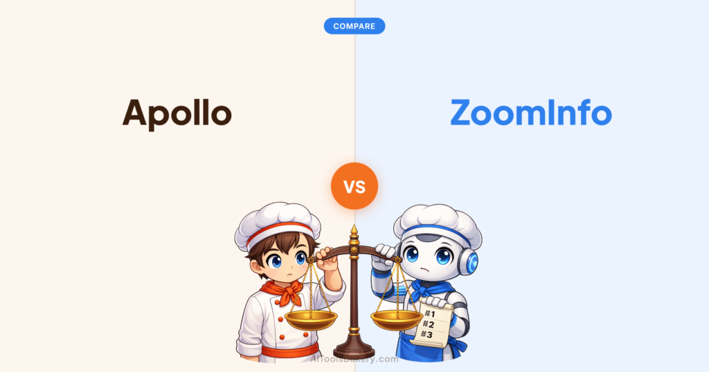 Apollo compared with ZoomInfo, AI Tools Bakery