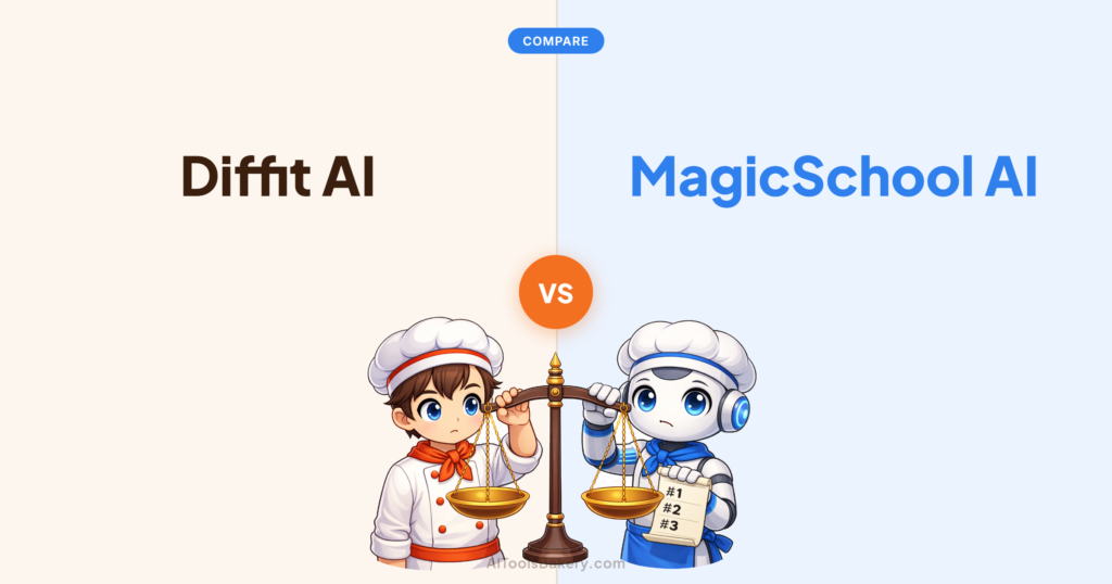 Diffit AI compared with MagicSchool AI, AI Tools Bakery
