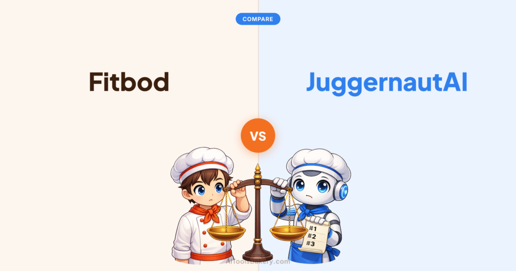 Fitbod compared with JuggernautAI, AI Tools Bakery