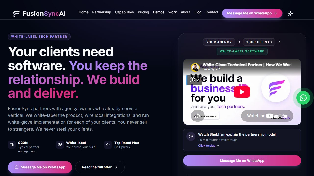 FusionSync real estate AI lead qualifier homepage