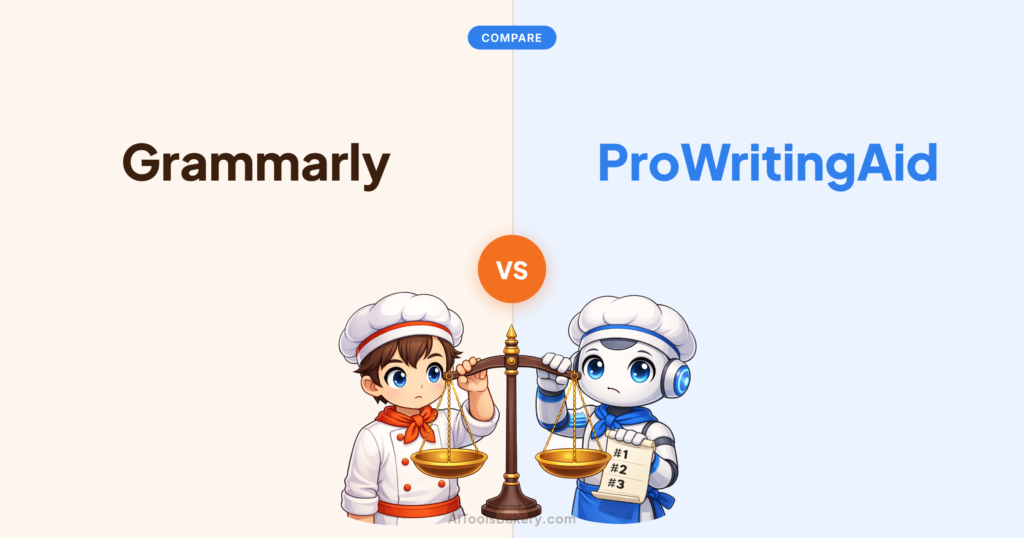 Grammarly compared with ProWritingAid, AI Tools Bakery