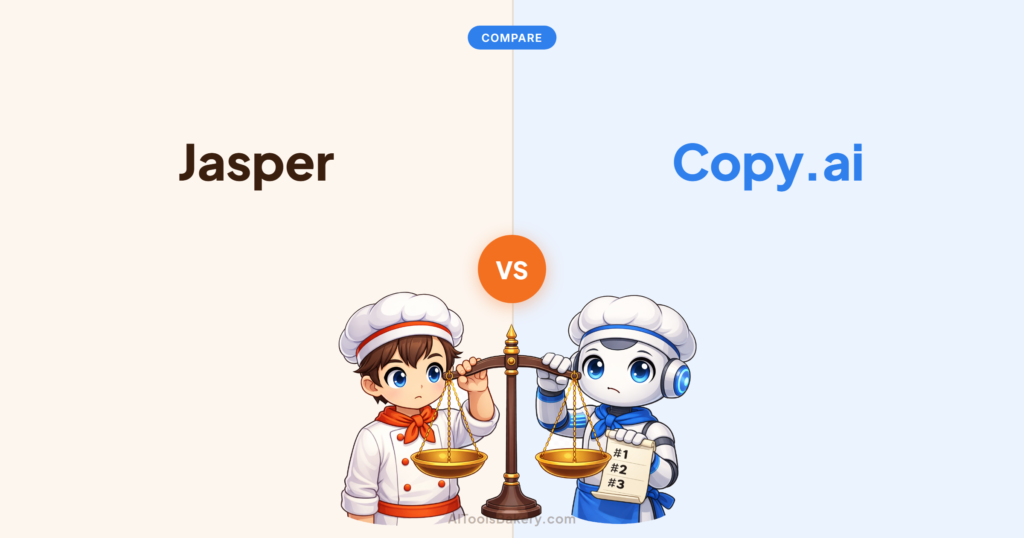 Jasper compared with Copy.ai, AI Tools Bakery