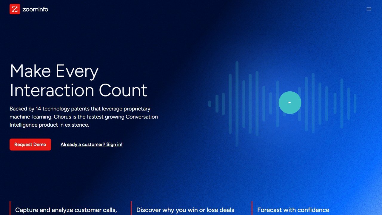 chorus.ai redirects to the ZoomInfo Chorus product page