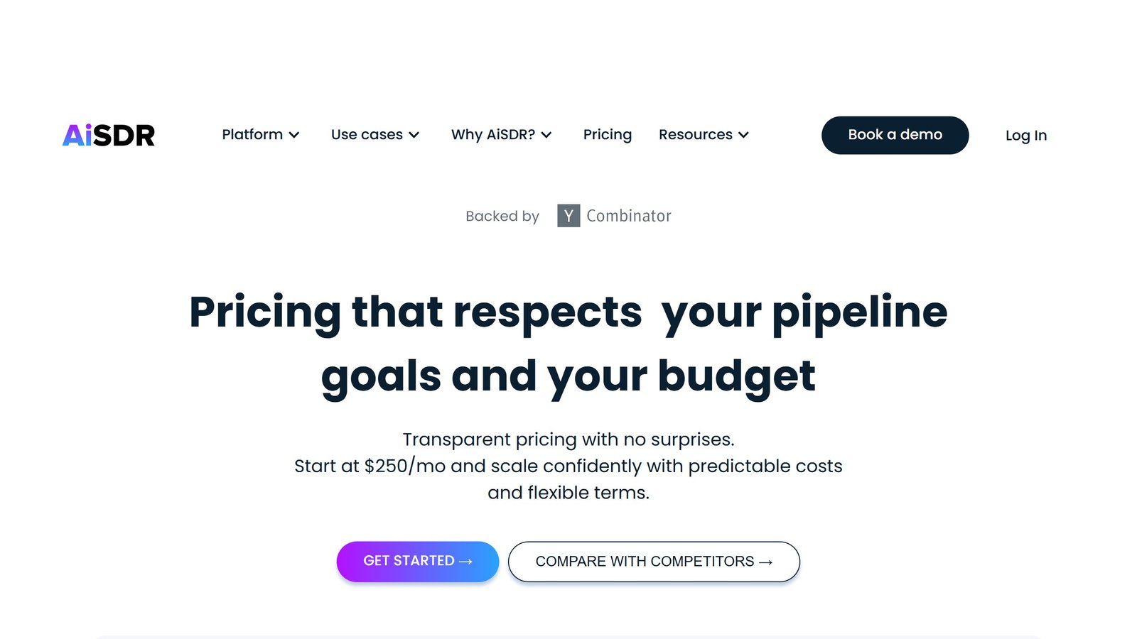 AiSDR pricing page as published on 4 September 2026