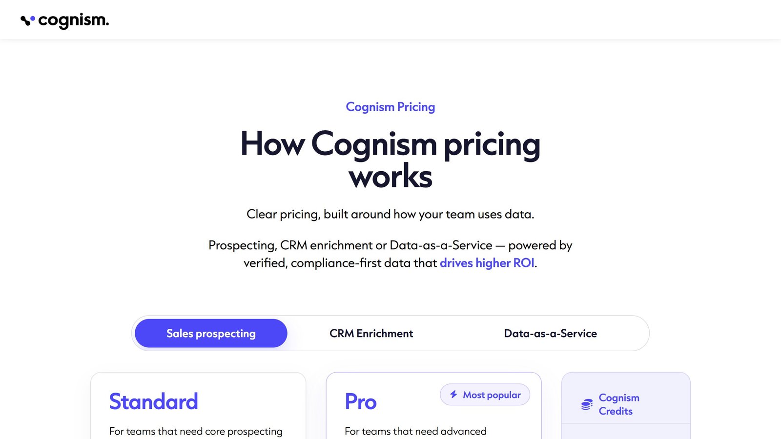 Cognism pricing page as published on 4 September 2026