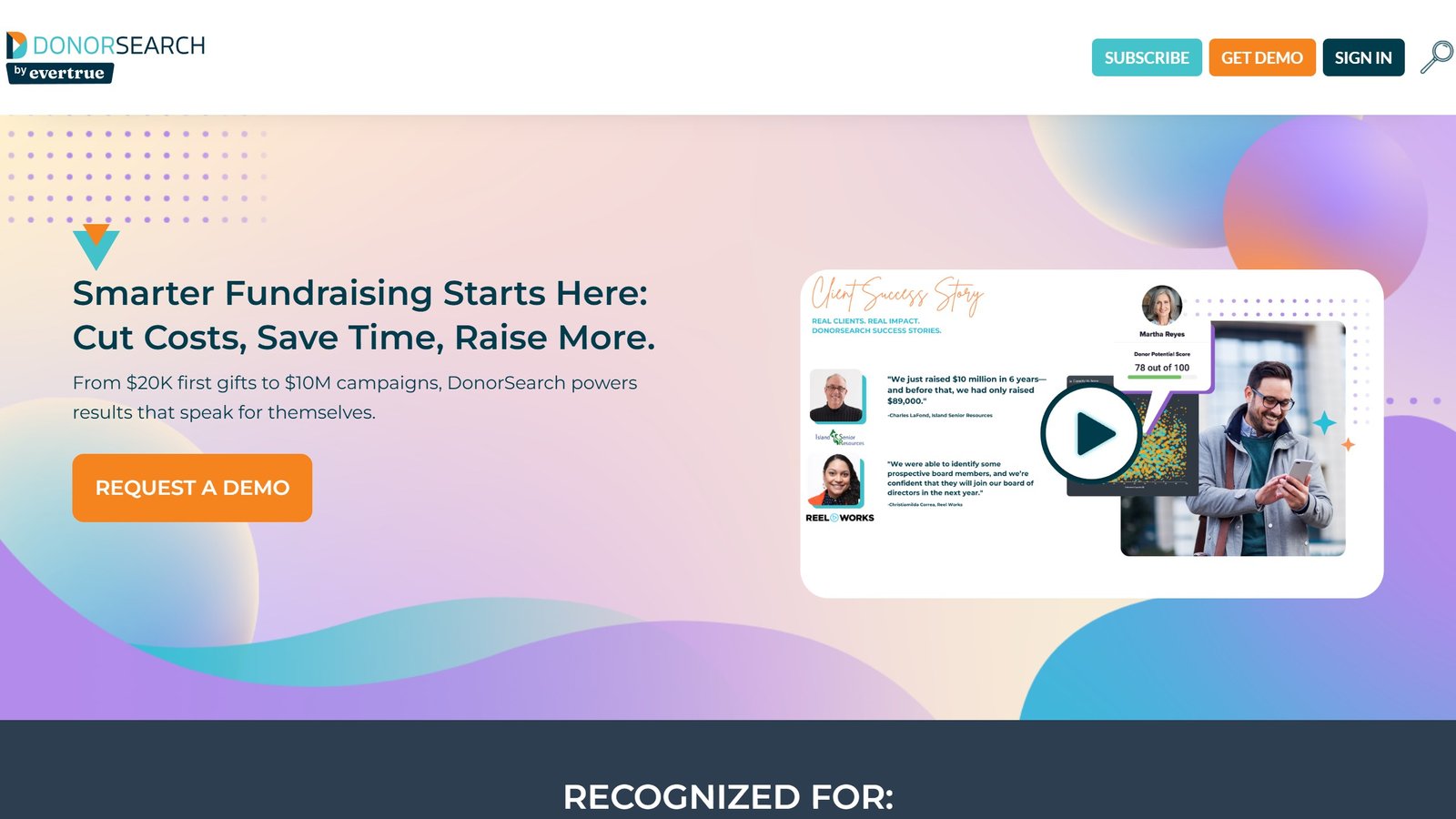 DonorSearch pricing page as published on 4 September 2026