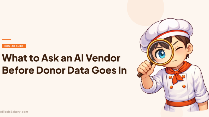 What to Ask an AI Vendor Before Donor Data Goes In (2026)