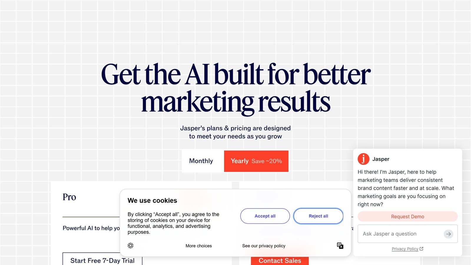 Jasper pricing page as published on 5 September 2026
