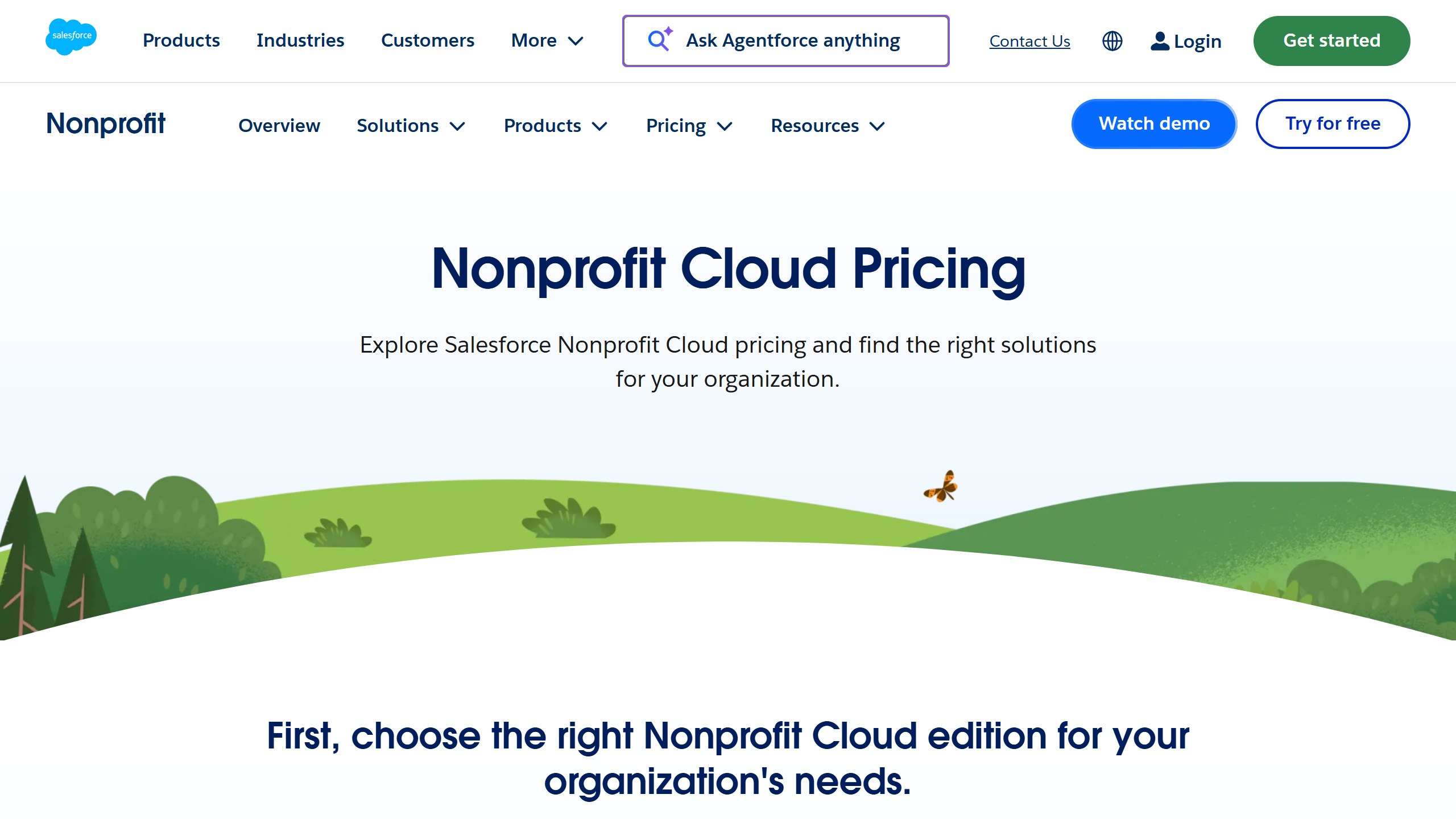 Salesforce Nonprofit Cloud pricing page as published on 4 September 2026