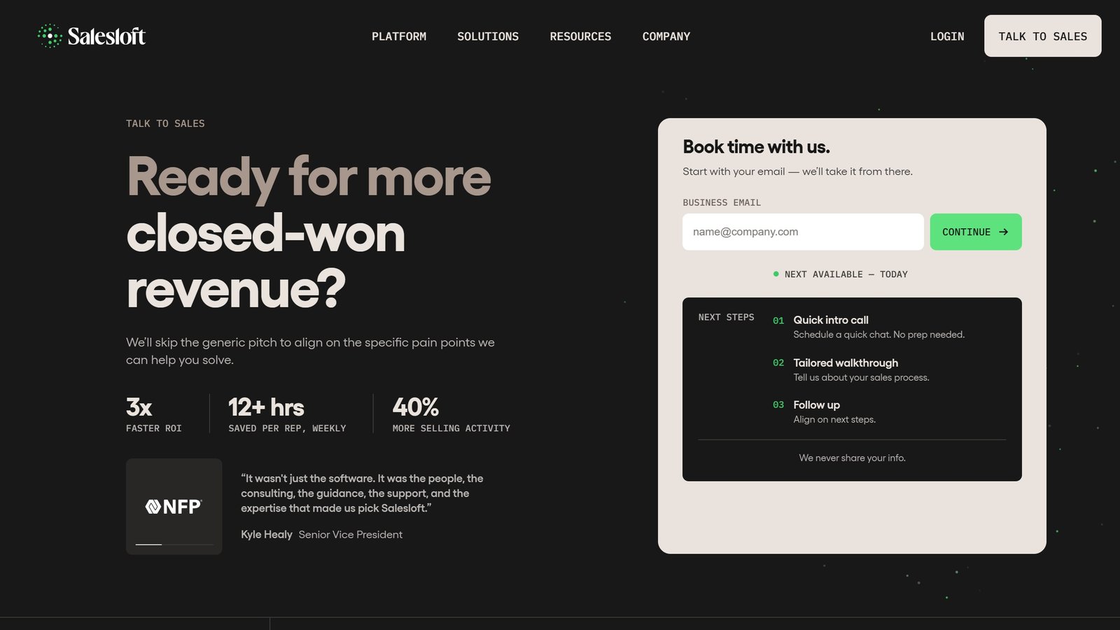 Salesloft pricing page as published on 4 September 2026
