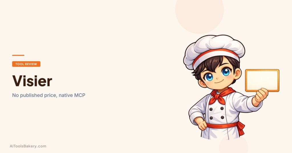 Visier review 2026 by AI Tools Bakery, showing that Visier publishes no pricing and ships a native MCP connection